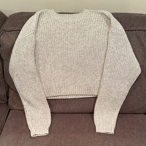 GARAGE Cozy Cream Knit Cropped Sweater